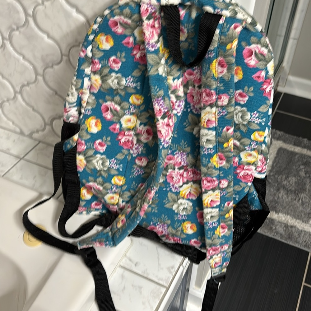 Punta Cana Floral Teal Backpack - Picture 2 of 3